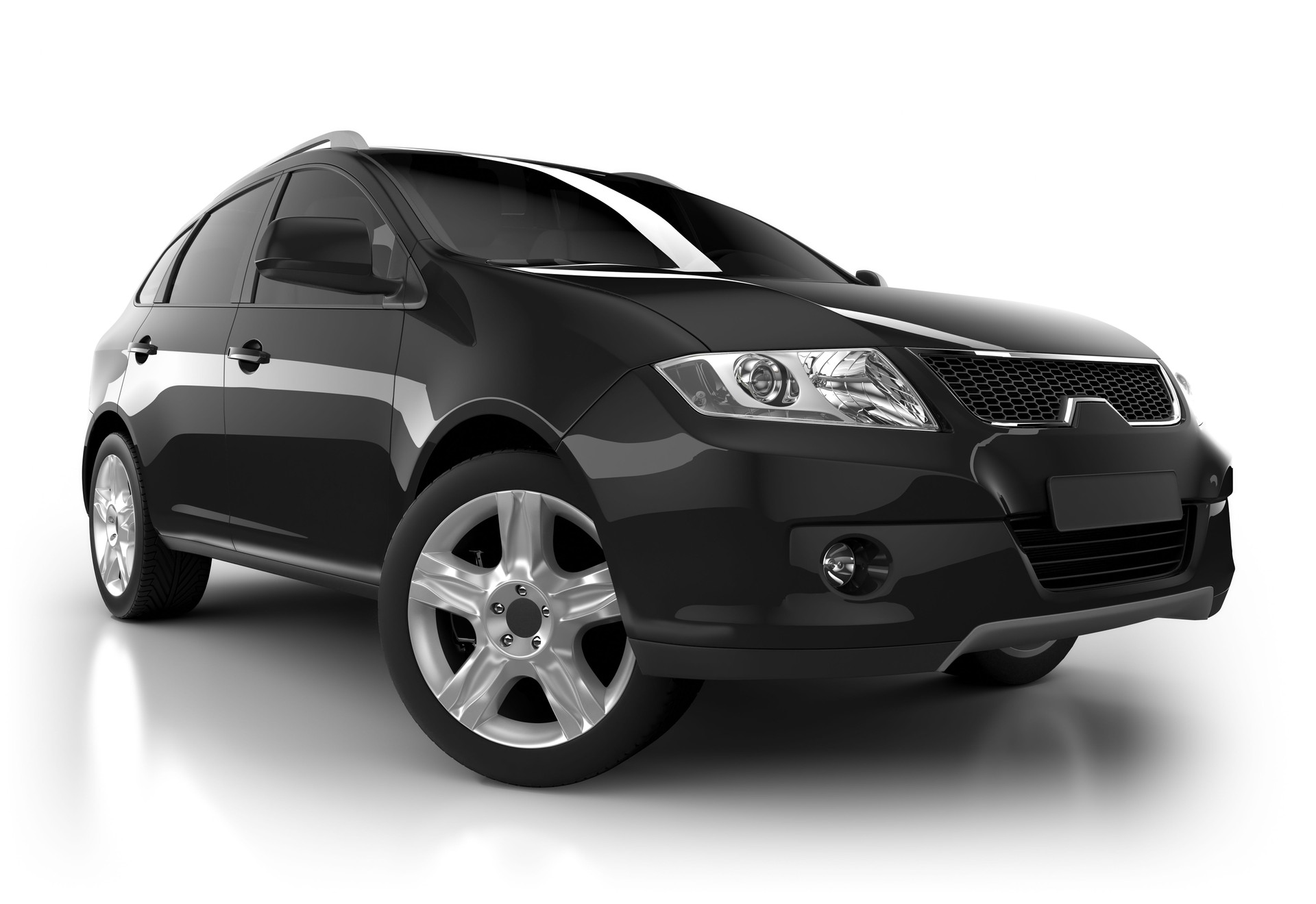 SUV Car in studio - isolated with clipping path